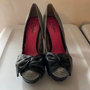 Candies heeled plaid shoes